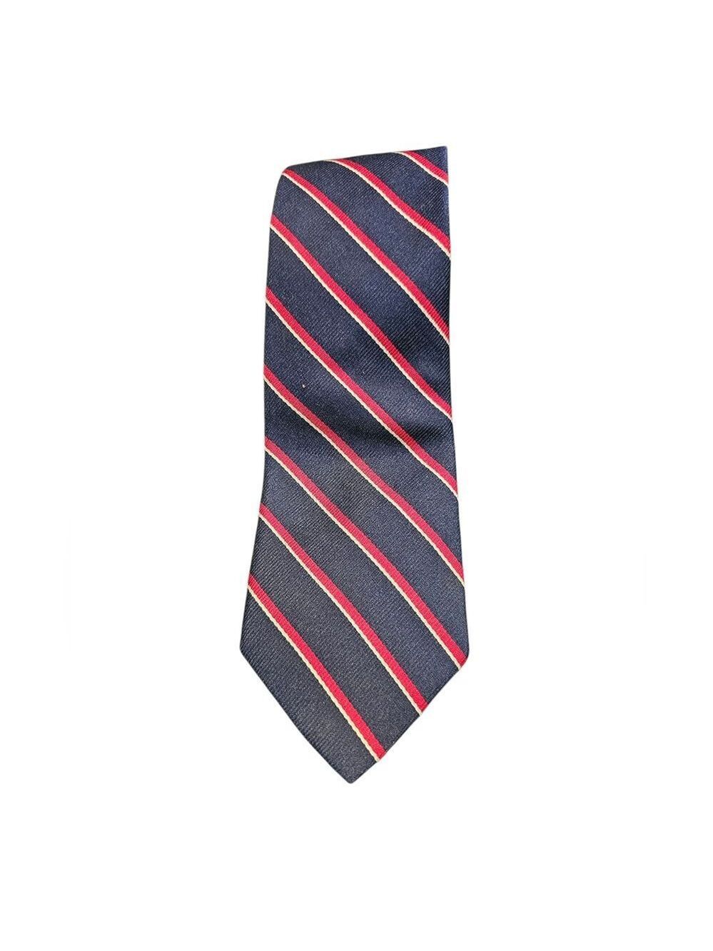 Classic Navy and Red Striped Tie